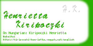 henrietta kiripoczki business card